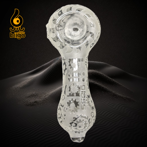 BIIGO Glass By Lookah - 5.5" Sand Blasted Motorific Art Hand Pipe - [YD-6]